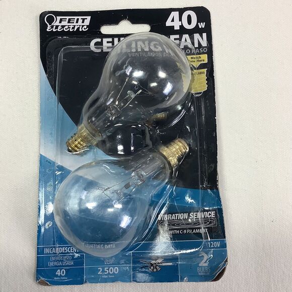 Feit Electric Bp40a15n/Cl/Cf 40 Watt Clear Ceiling Fan Light Bulb - Picture 1 of 4